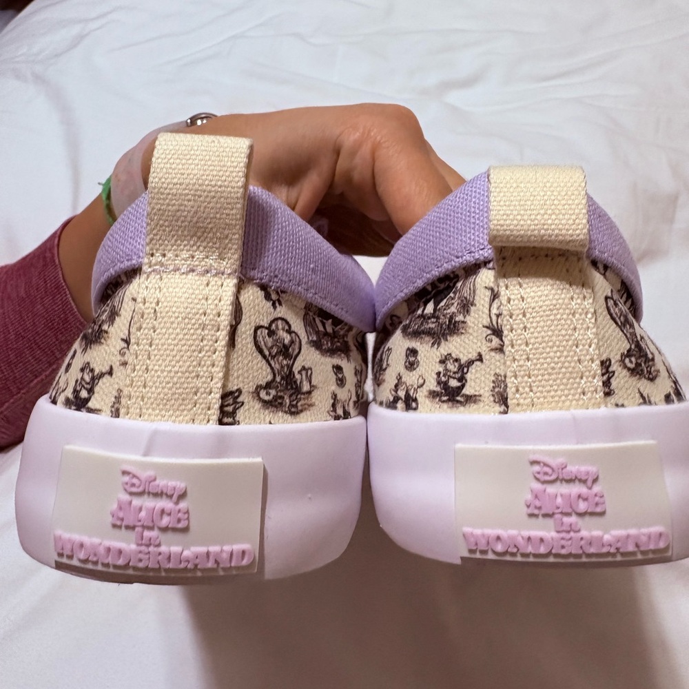 Disney Lavender and Cream Alice and Wonderland Sneakers - Picture 3 of 6